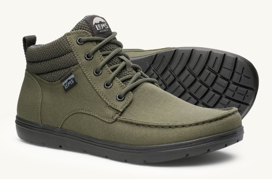 Lems Mid Vegan Men\'s Boulder Boot Military-Green | AD3092685